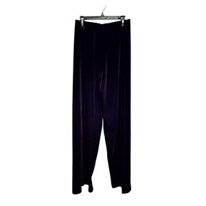 Lucia Lukken VINTAGE Black Velvet Pull on Pants Ladies Small USA Quiet LUX 80's